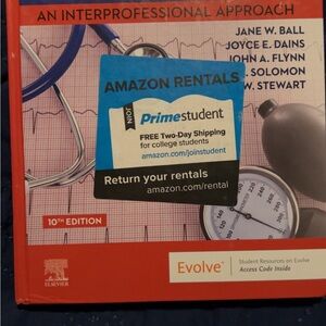 Red Textbook with Amazon Rentals Sticker